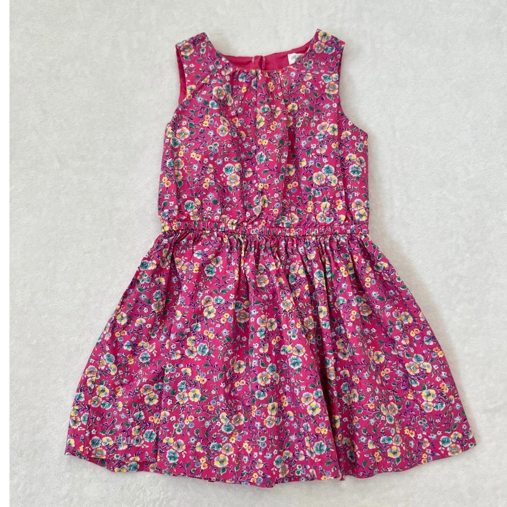VTG Ralph Lauren Pink Floral Sleeveless Cotton Elastic Waist Dress 18M
